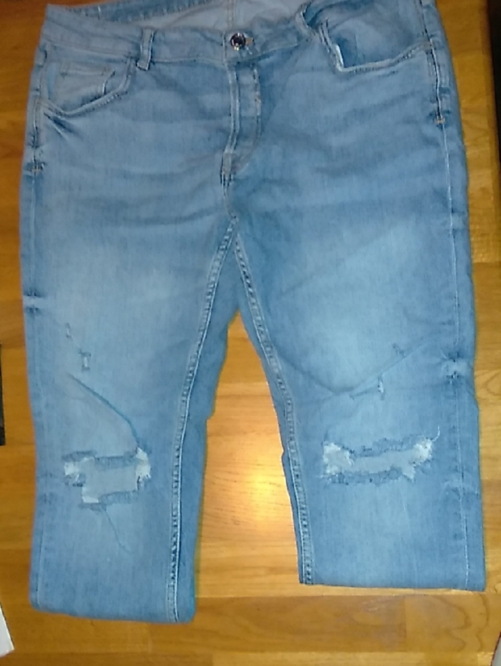 Zara Skinny Jeans With The Knees Cut Out Size 36× 32